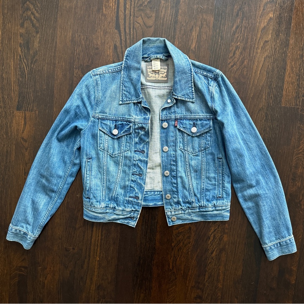 Levi's Cropped Light Blue Denim Jacket, Size Small